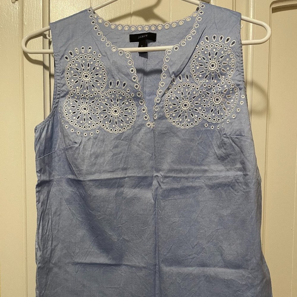 J. Crew Sleeveless Eyelet Embroidered SleevelessTop